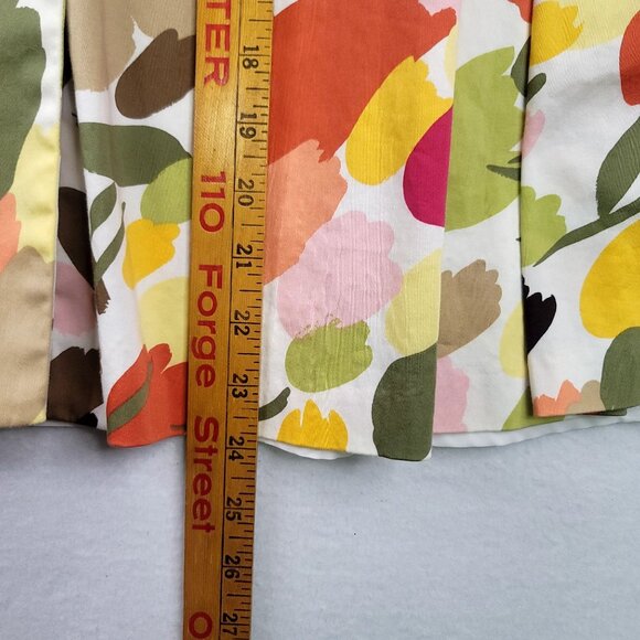 Talbots Womens Tulip Pleated A-Line Skirt Stretch 16 Knee Length Front Button - Picture 8 of 10